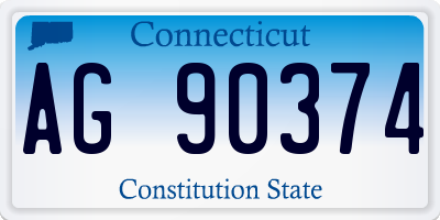 CT license plate AG90374