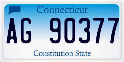 CT license plate AG90377