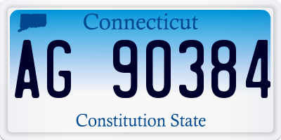 CT license plate AG90384