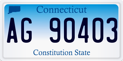 CT license plate AG90403