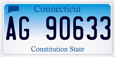 CT license plate AG90633