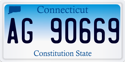 CT license plate AG90669