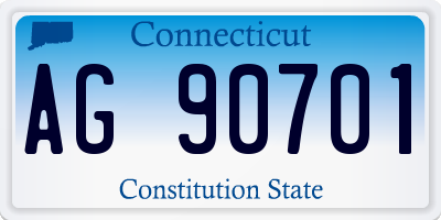 CT license plate AG90701
