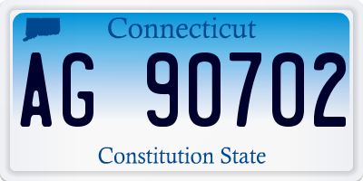 CT license plate AG90702