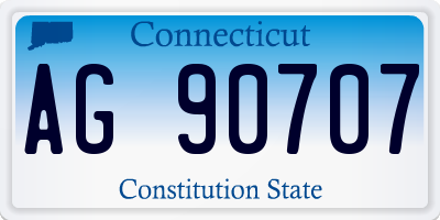 CT license plate AG90707