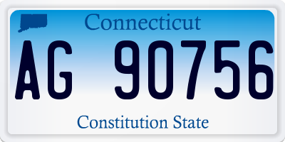 CT license plate AG90756