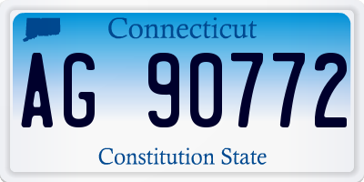 CT license plate AG90772