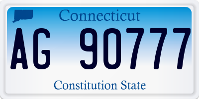 CT license plate AG90777