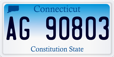 CT license plate AG90803
