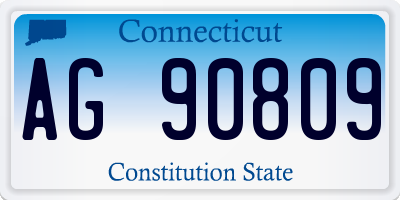 CT license plate AG90809