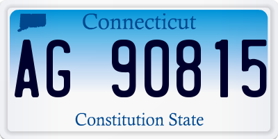 CT license plate AG90815