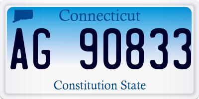 CT license plate AG90833