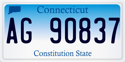 CT license plate AG90837