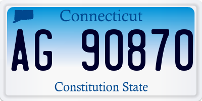 CT license plate AG90870
