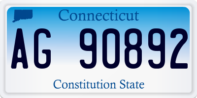 CT license plate AG90892