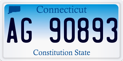 CT license plate AG90893