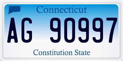 CT license plate AG90997