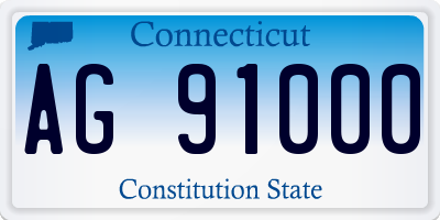 CT license plate AG91000