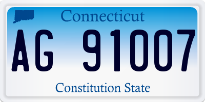 CT license plate AG91007