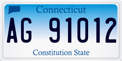 CT license plate AG91012