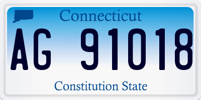CT license plate AG91018