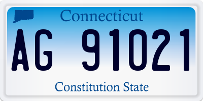 CT license plate AG91021