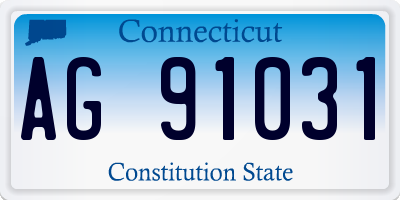 CT license plate AG91031