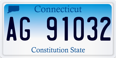 CT license plate AG91032