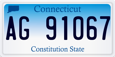 CT license plate AG91067