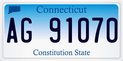 CT license plate AG91070
