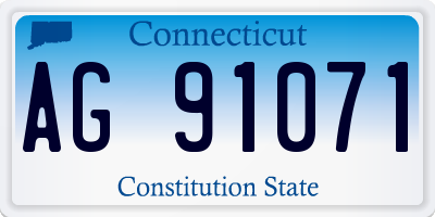 CT license plate AG91071