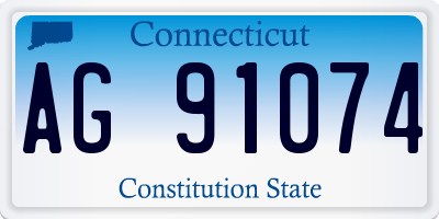 CT license plate AG91074