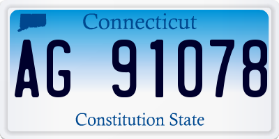 CT license plate AG91078