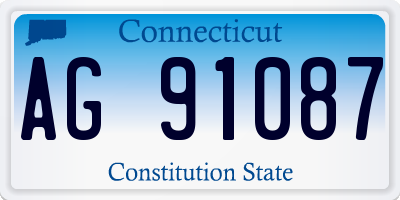 CT license plate AG91087