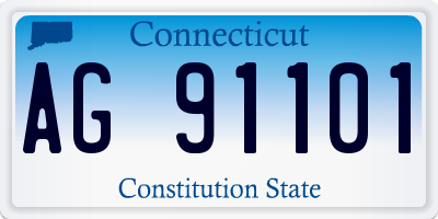 CT license plate AG91101