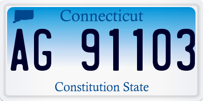 CT license plate AG91103