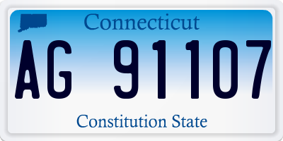 CT license plate AG91107