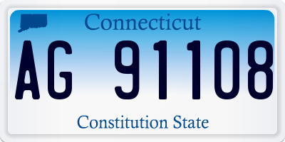 CT license plate AG91108