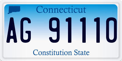 CT license plate AG91110