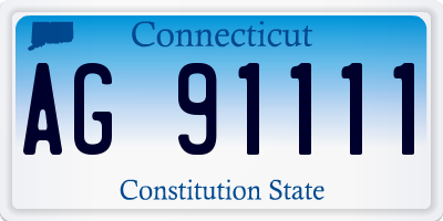 CT license plate AG91111