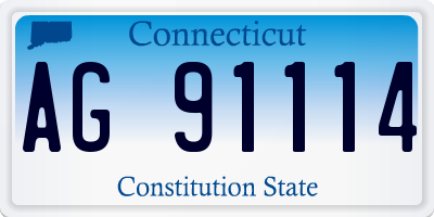 CT license plate AG91114