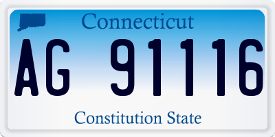 CT license plate AG91116