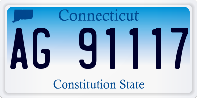 CT license plate AG91117