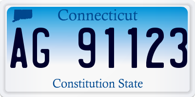 CT license plate AG91123