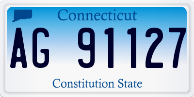 CT license plate AG91127
