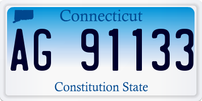 CT license plate AG91133