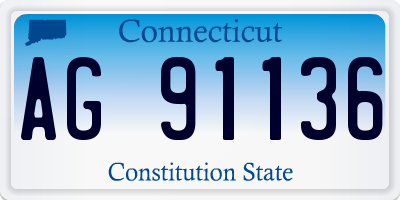 CT license plate AG91136