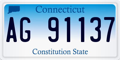 CT license plate AG91137
