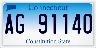 CT license plate AG91140