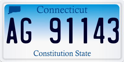 CT license plate AG91143
